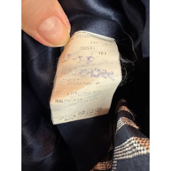 ARMANI COLLEZIONI blue white chevron button jacket blazer size 6 Italy - Picture 5 of 7